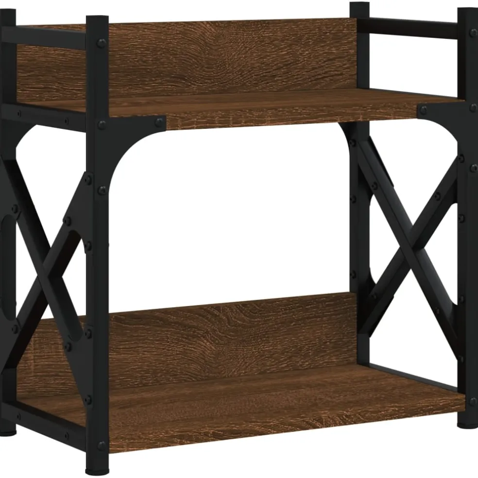 vidaXL Printerstandaard 2-laags 40x20x40 cm bewerkt hout bruineiken