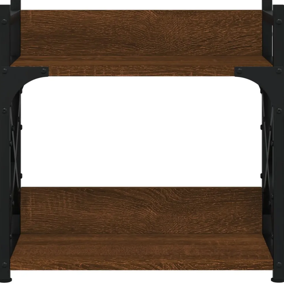 vidaXL Printerstandaard 2-laags 40x20x40 cm bewerkt hout bruineiken