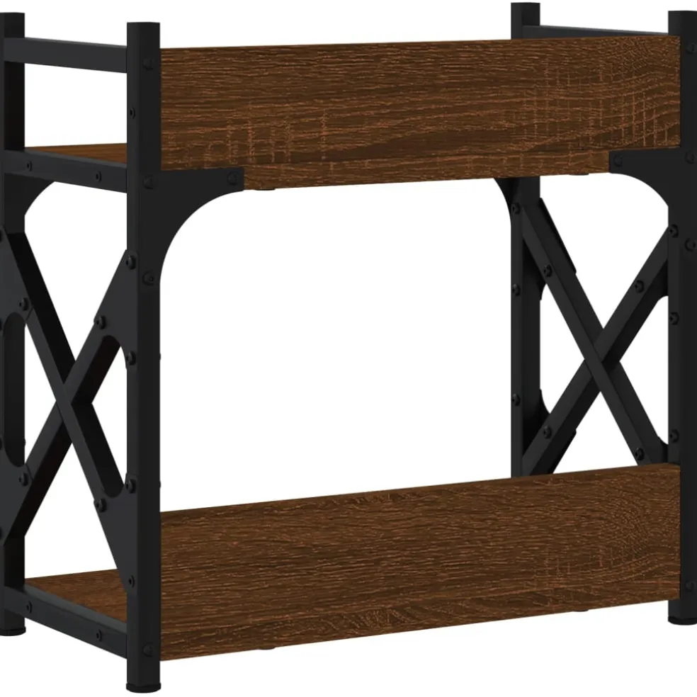 vidaXL Printerstandaard 2-laags 40x20x40 cm bewerkt hout bruineiken
