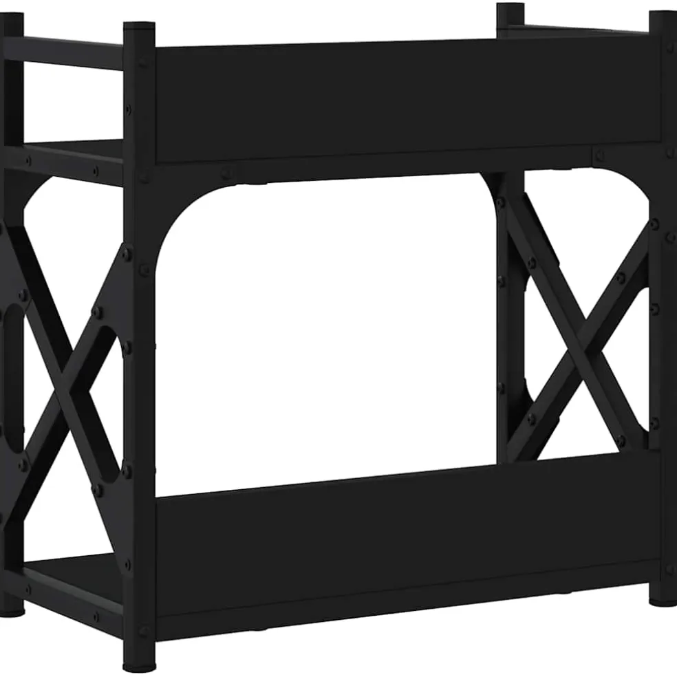 vidaXL Printerstandaard 2-laags 40x20x40 cm bewerkt hout zwart