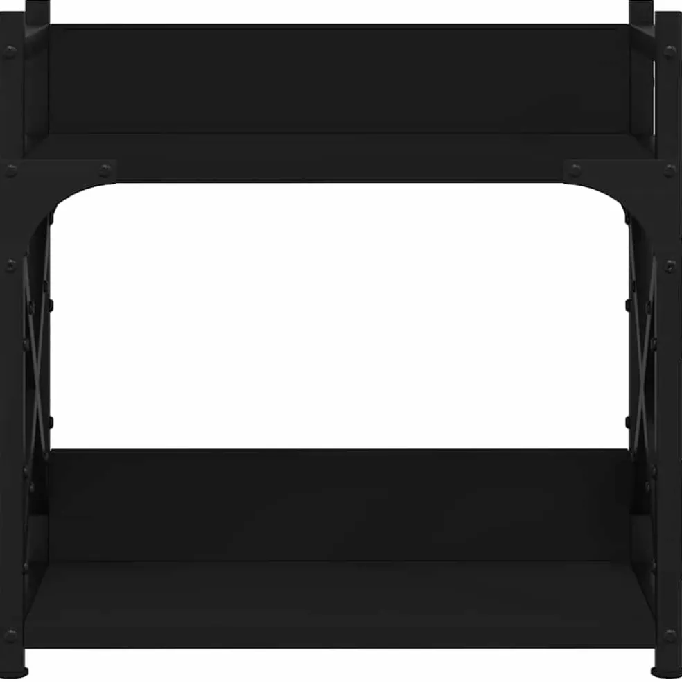 vidaXL Printerstandaard 2-laags 40x20x40 cm bewerkt hout zwart