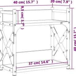 vidaXL Printerstandaard 2-laags 40x20x40 cm bewerkt hout zwart