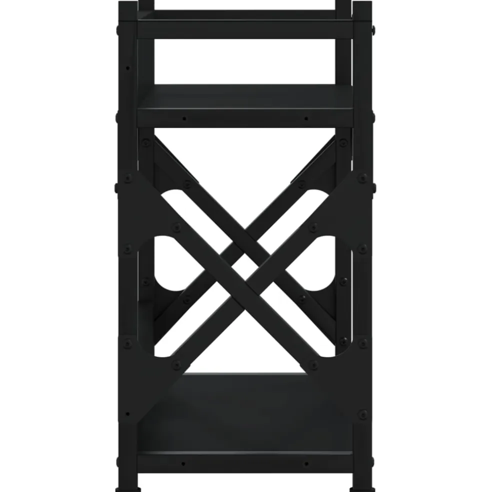 vidaXL Printerstandaard 2-laags 40x20x40 cm bewerkt hout zwart