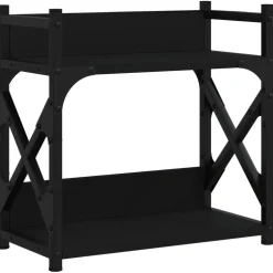 vidaXL Printerstandaard 2-laags 40x20x40 cm bewerkt hout zwart
