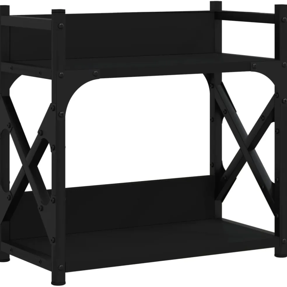 vidaXL Printerstandaard 2-laags 40x20x40 cm bewerkt hout zwart