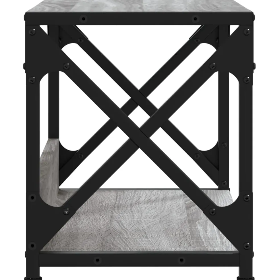 vidaXL Printerstandaard 44x26x31,5 cm bewerkt hout grijs sonoma eiken