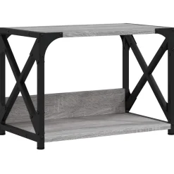 vidaXL Printerstandaard 44x26x31,5 cm bewerkt hout grijs sonoma eiken