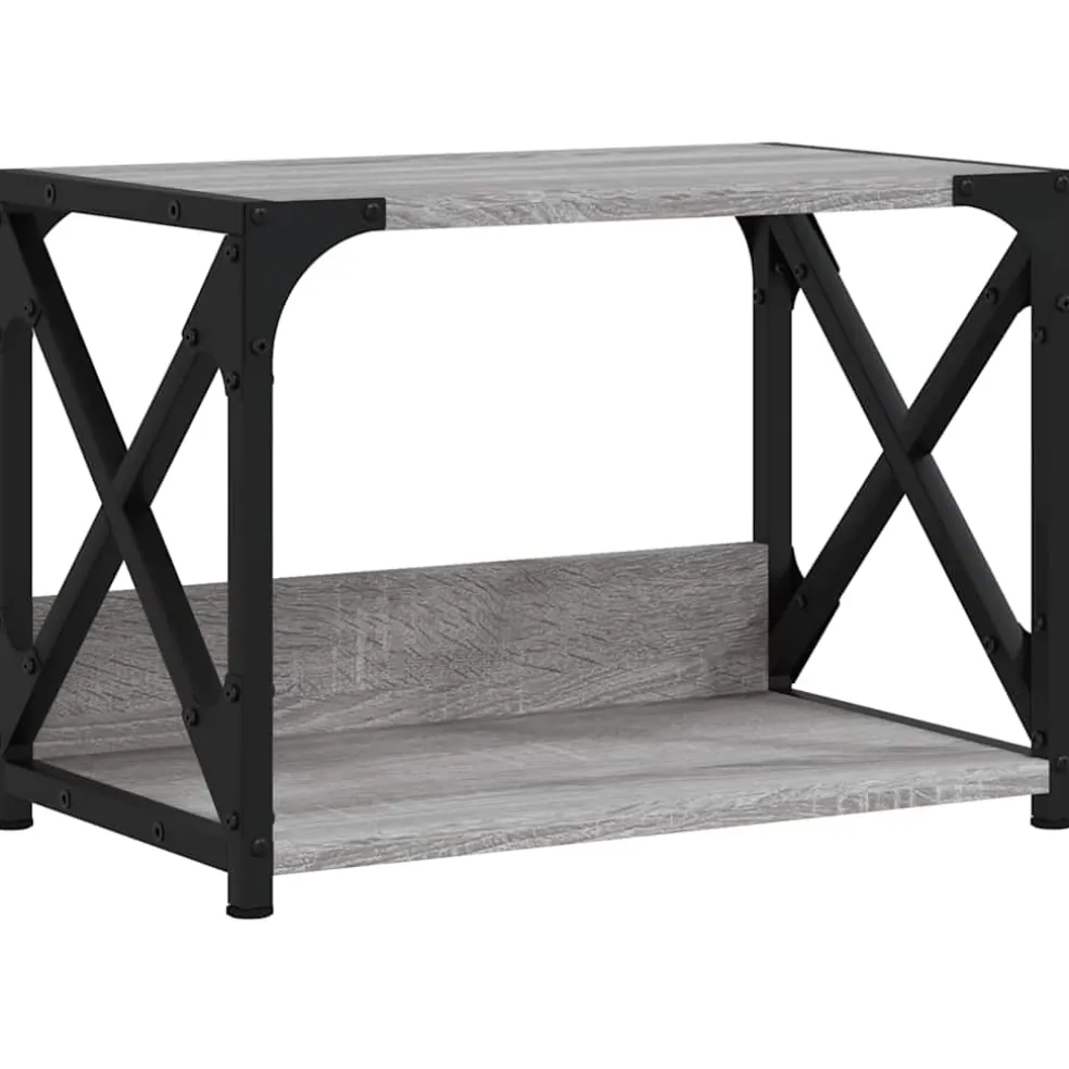 vidaXL Printerstandaard 44x26x31,5 cm bewerkt hout grijs sonoma eiken