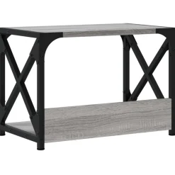 vidaXL Printerstandaard 44x26x31,5 cm bewerkt hout grijs sonoma eiken
