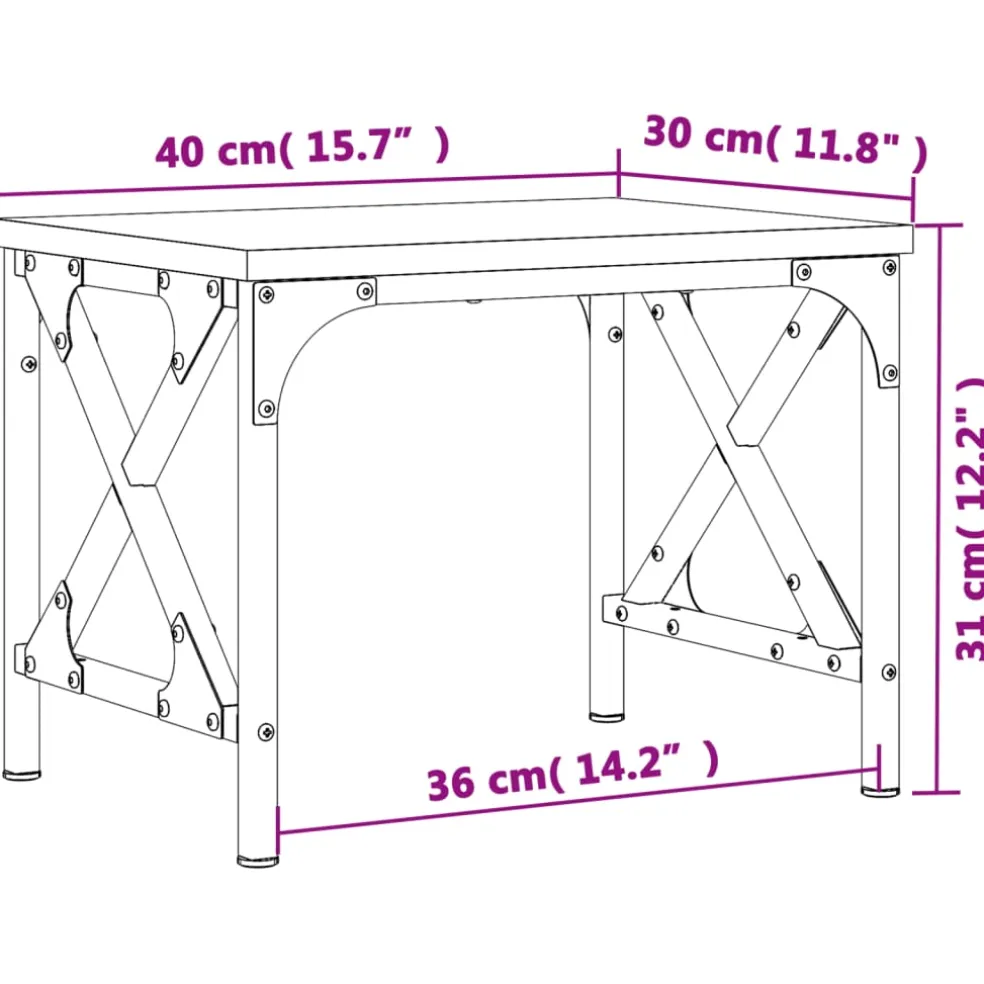 vidaXL Printerstandaard 40x30x31 cm bewerkt hout sonoma eikenkleurig