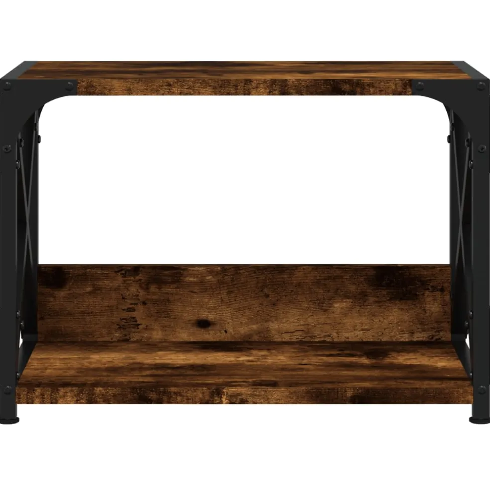 vidaXL Printerstandaard 44x26x31,5 cm bewerkt hout gerookt eikenkleur