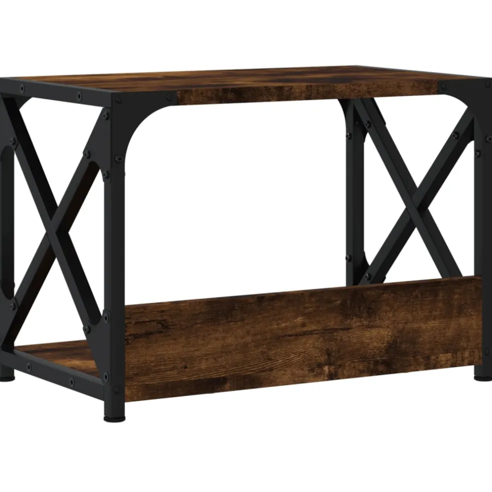 vidaXL Printerstandaard 44x26x31,5 cm bewerkt hout gerookt eikenkleur