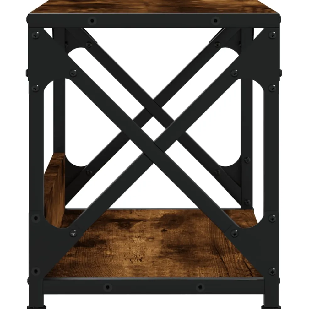 vidaXL Printerstandaard 44x26x31,5 cm bewerkt hout gerookt eikenkleur