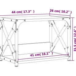 vidaXL Printerstandaard 44x26x31,5 cm bewerkt hout bruin eikenkleur
