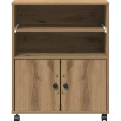vidaXL Printerstand Artisanaal eiken 60 x 48 x 74 cm Bewerkt hout