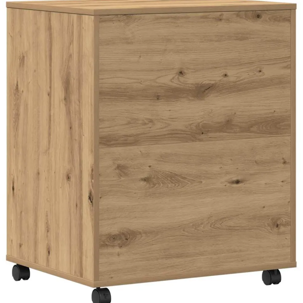 vidaXL Printerstand Artisanaal eiken 60 x 48 x 74 cm Bewerkt hout