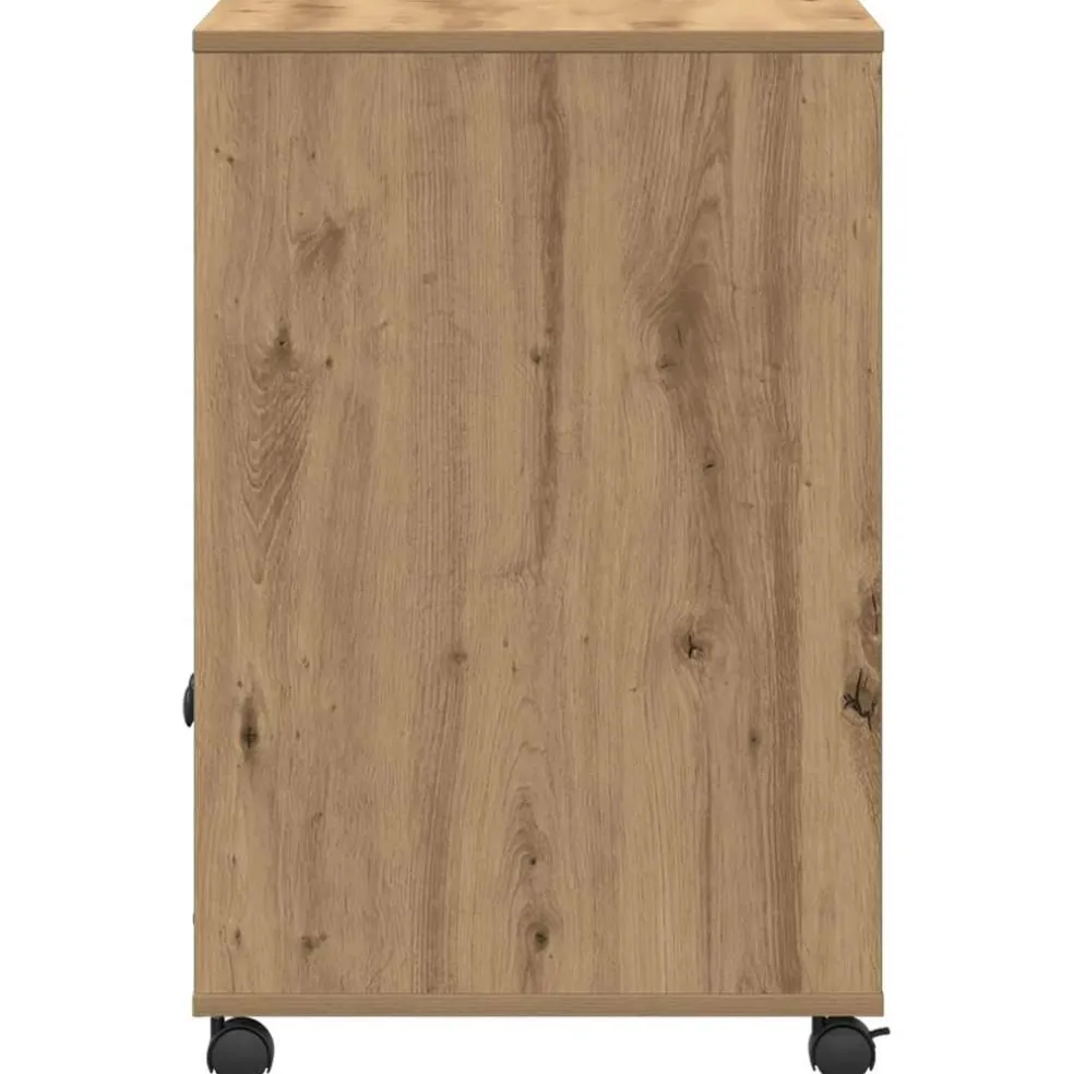 vidaXL Printerstand Artisanaal eiken 60 x 48 x 74 cm Bewerkt hout
