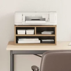 vidaXL Printerstand Artisanaal eiken 49 x 40 x 22,5 cm Bewerkt hout