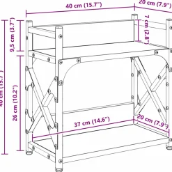 vidaXL Printerstand Artisan Eiken 40 x 20 x 40 cm Bewerkt hout