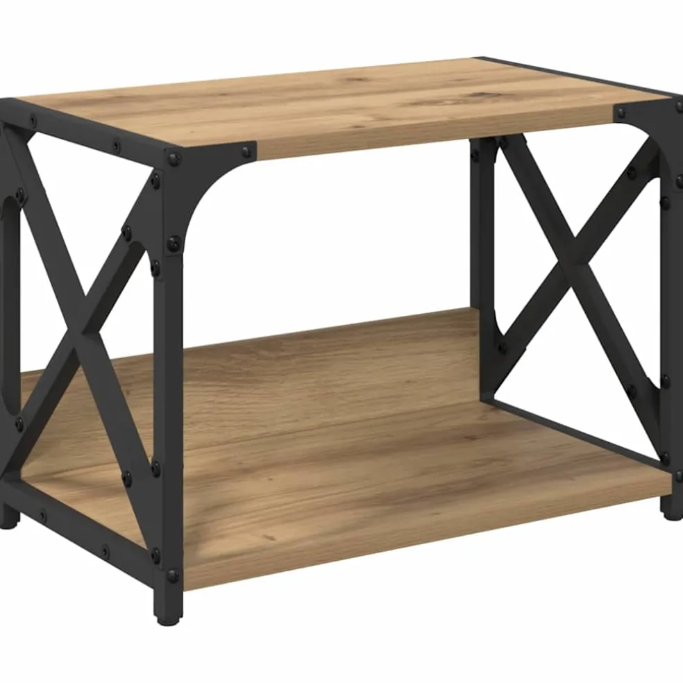 vidaXL Printerstand Artisan Eiken 41 x 32 x 34,5 cm Bewerkt hout
