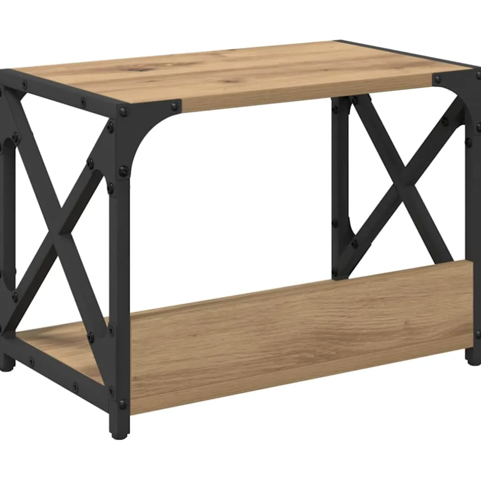 vidaXL Printerstand Artisan Eiken 41 x 32 x 34,5 cm Bewerkt hout