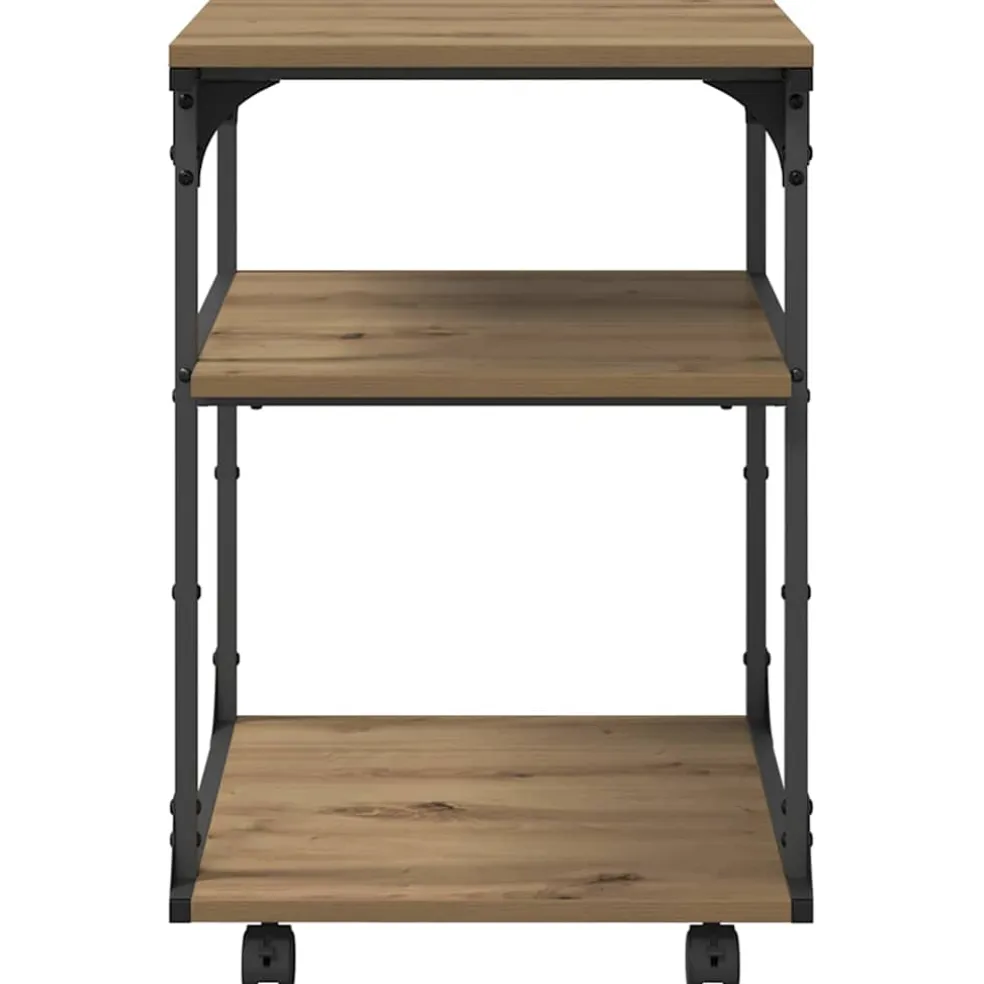 vidaXL Printerstand Artisan Eiken 43 x 48 x 64 cm Bewerkt hout