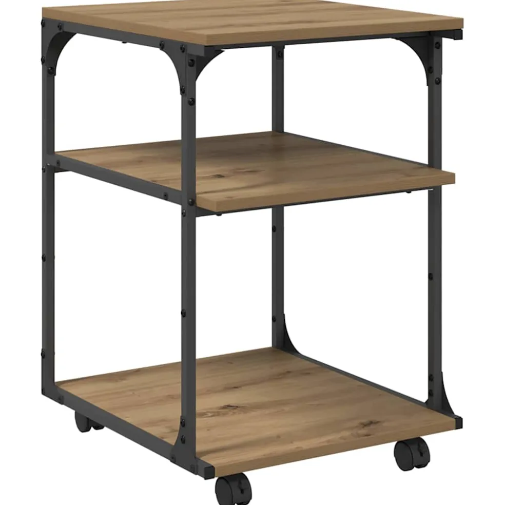vidaXL Printerstand Artisan Eiken 43 x 48 x 64 cm Bewerkt hout