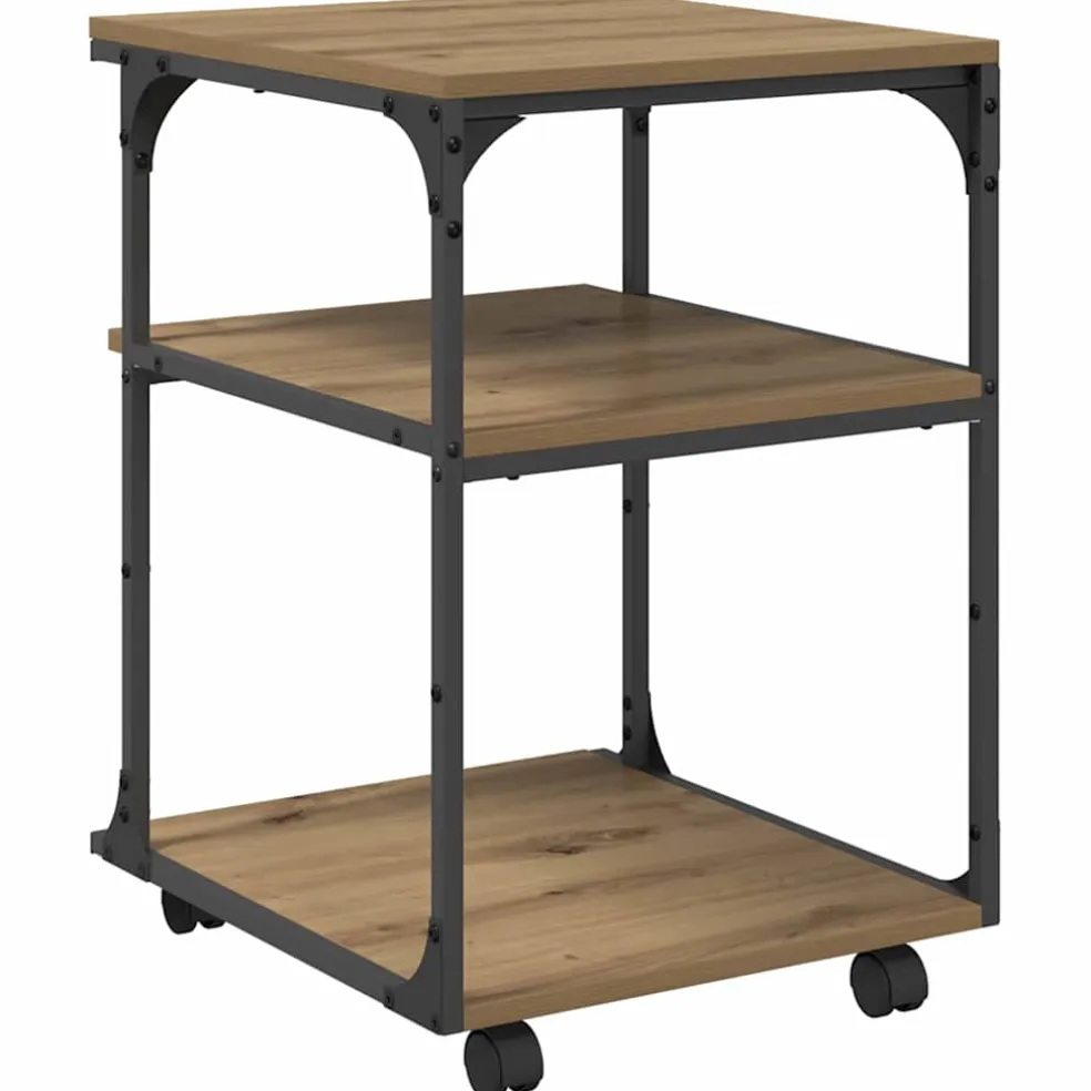 vidaXL Printerstand Artisan Eiken 43 x 48 x 64 cm Bewerkt hout