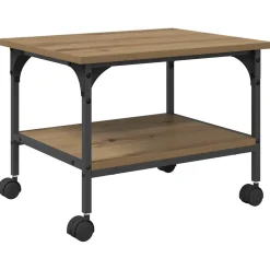 vidaXL Printerstand Artisan Eiken 40 x 32 x 24 cm Bewerkt hout