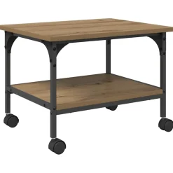 vidaXL Printerstand Artisan Eiken 50 x 40 x 38 cm Bewerkt hout