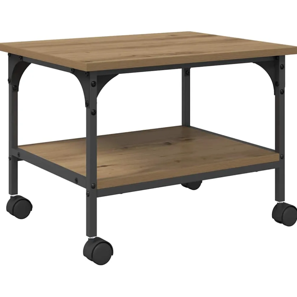 vidaXL Printerstand Artisan Eiken 50 x 40 x 38 cm Bewerkt hout