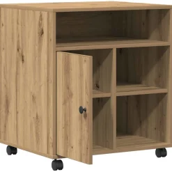 vidaXL Printerstand artisanaal eikenkleurig 60 x 50 x 67 cm