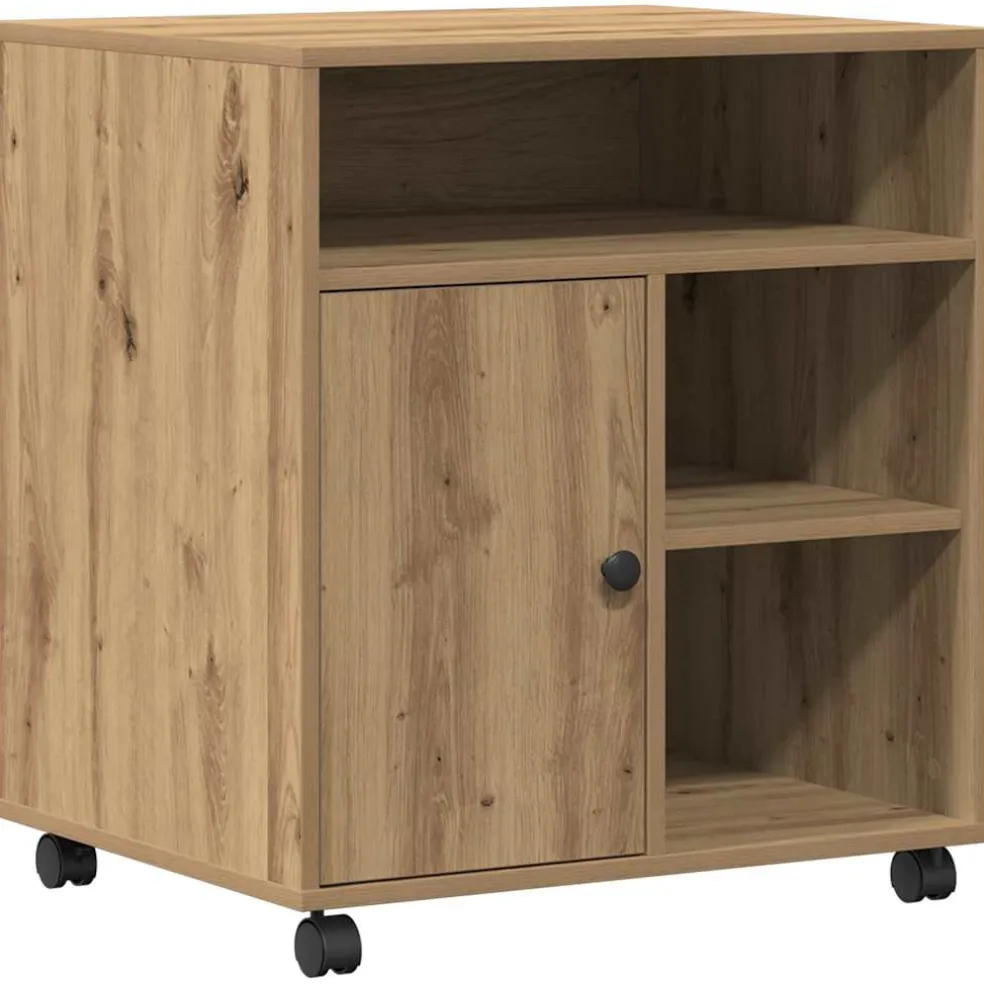 vidaXL Printerstand artisanaal eikenkleurig 60 x 50 x 67 cm