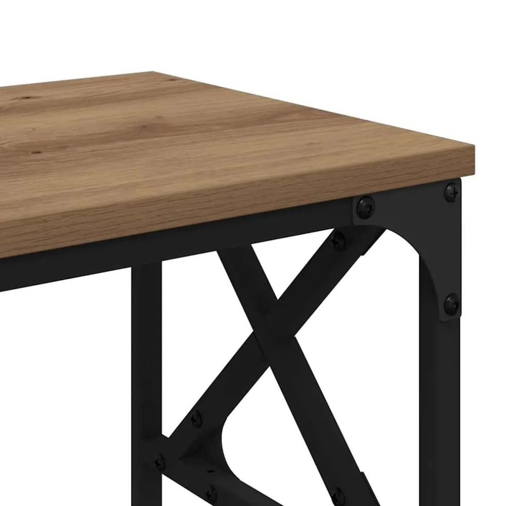 vidaXL Printerstand Artisanaal eiken 40 x 30 x 31 cm Bewerkt hout