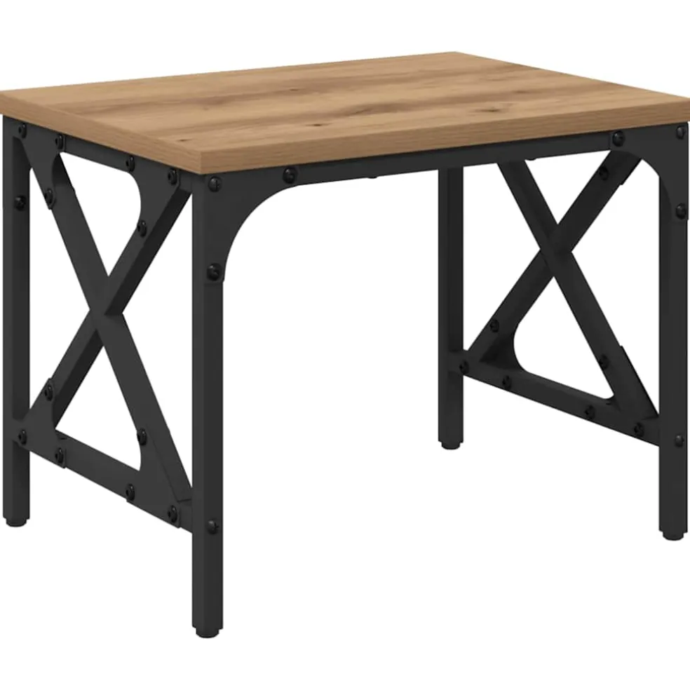 vidaXL Printerstand Artisanaal eiken 40 x 30 x 31 cm Bewerkt hout