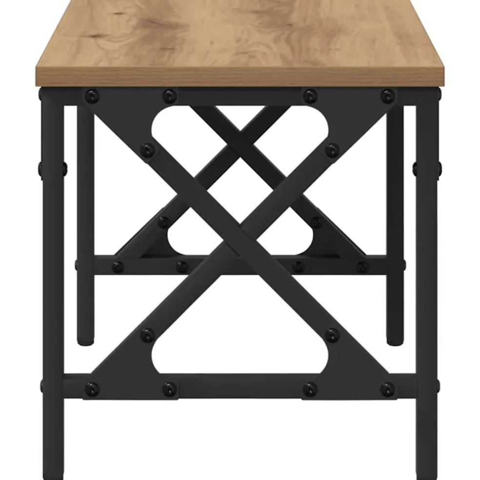 vidaXL Printerstand Artisanaal eiken 40 x 30 x 31 cm Bewerkt hout