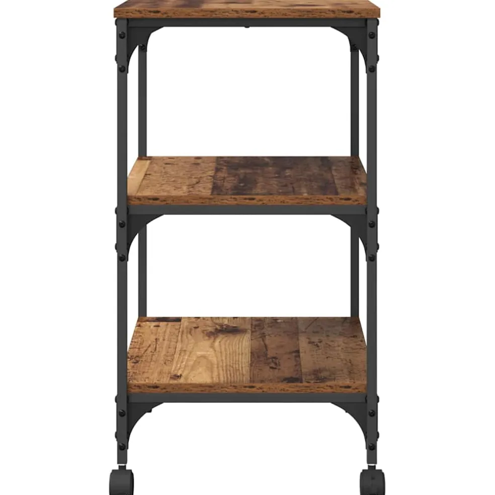 vidaXL Printerstand Oud hout 50 x 41 x 75 cm Bewerkt hout