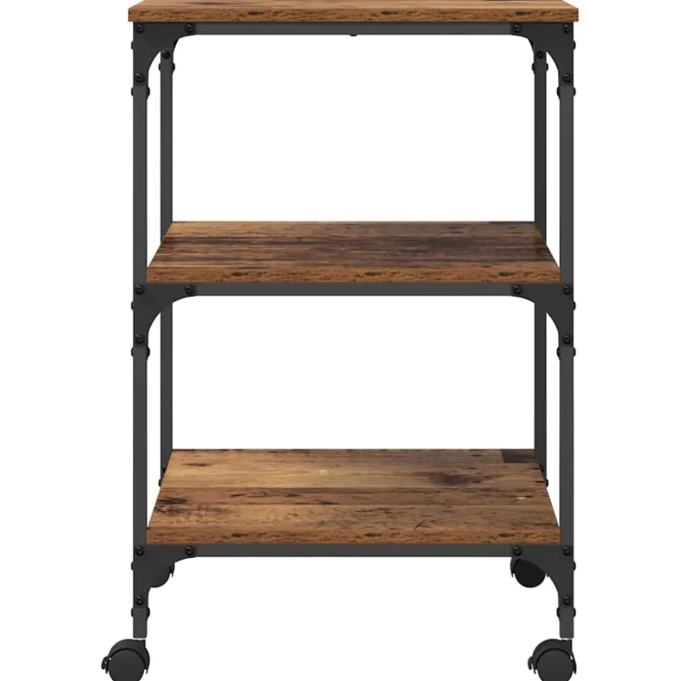 vidaXL Printerstand Oud hout 50 x 41 x 75 cm Bewerkt hout