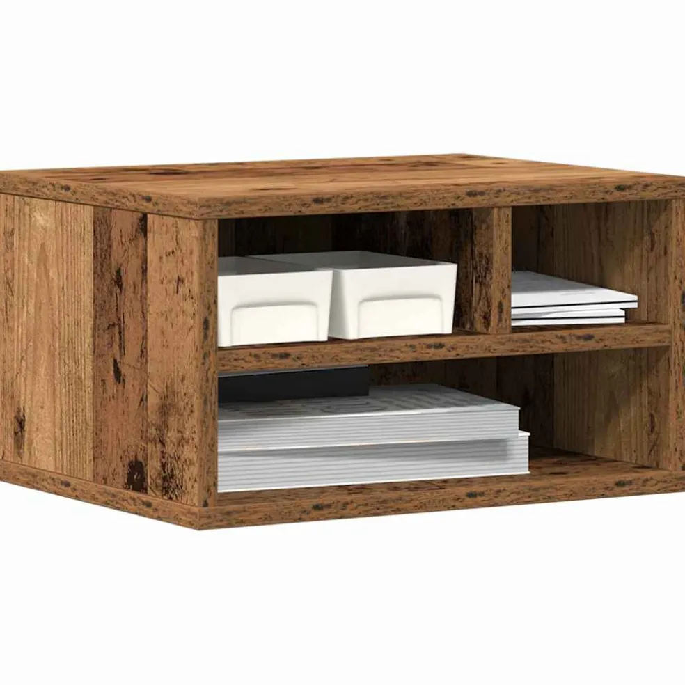 vidaXL Printerstand Oudhout 40 x 32 x 22,5 cm Bewerkt hout