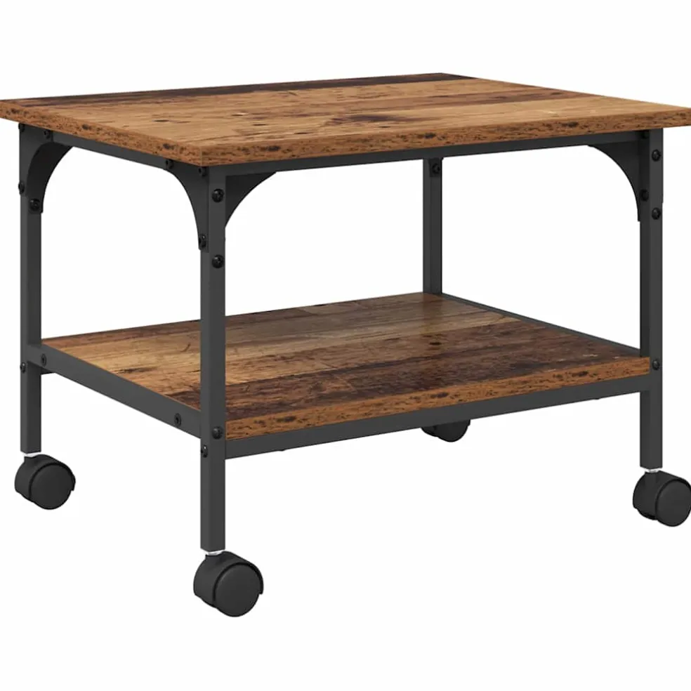 vidaXL Printerstand Oud Hout 50 x 40 x 38 cm Bewerkt hout