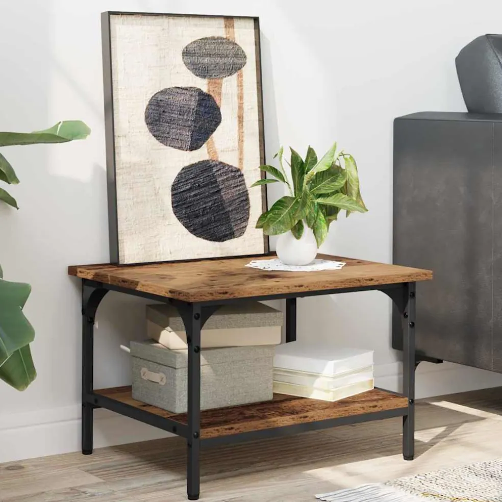 vidaXL Printerstand Oud Hout 50 x 40 x 38 cm Bewerkt hout