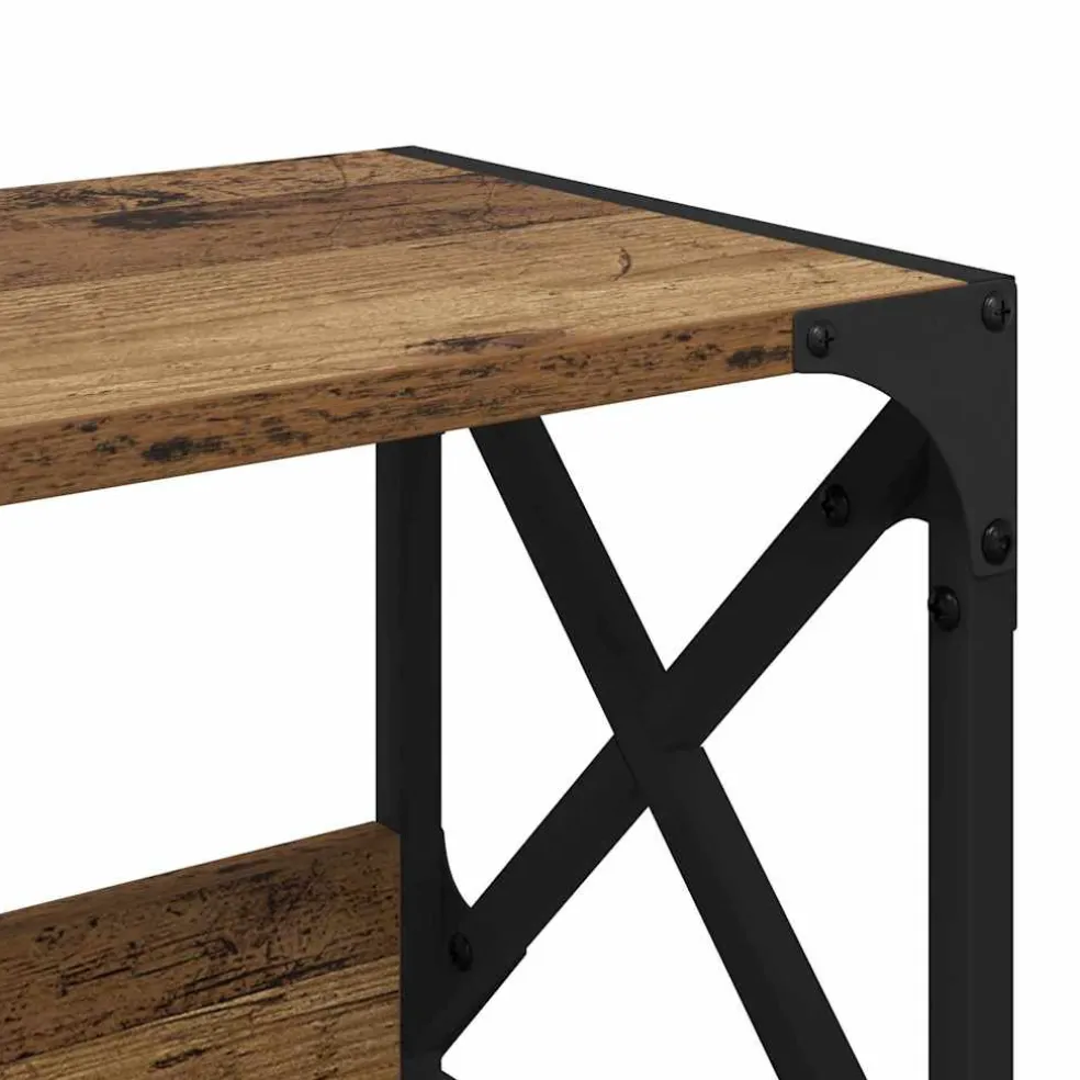 vidaXL Printerstand Oud Hout 44 x 26 x 31,5 cm Bewerkt hout