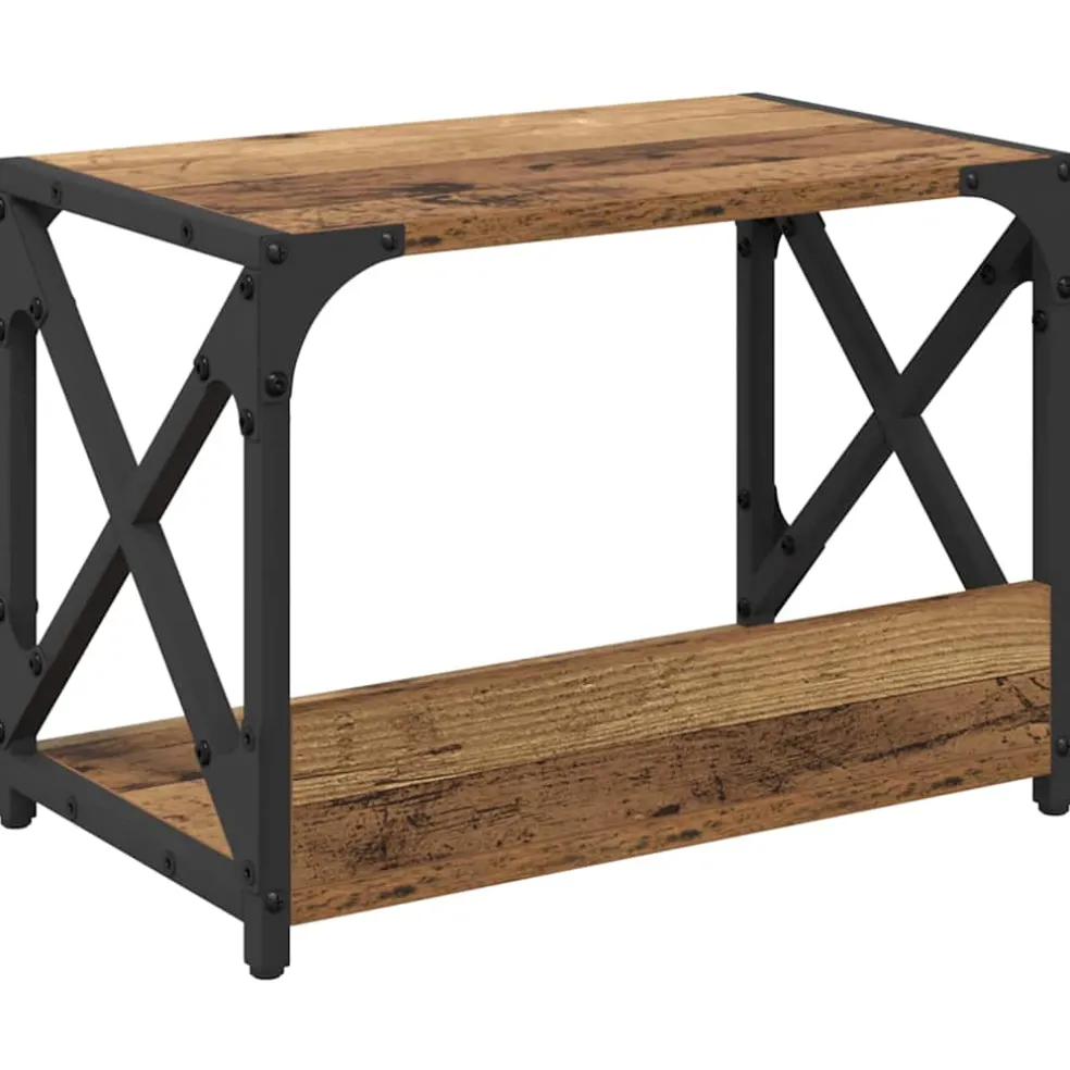 vidaXL Printerstand Oud Hout 44 x 26 x 31,5 cm Bewerkt hout