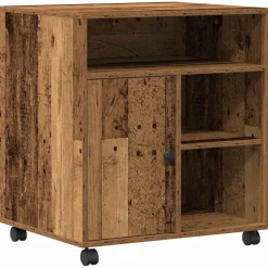 vidaXL Printerstand Oud hout 60 x 50 x 67 cm Bewerkt hout