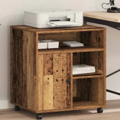 vidaXL Printerstand Oud hout 60 x 50 x 67 cm Bewerkt hout