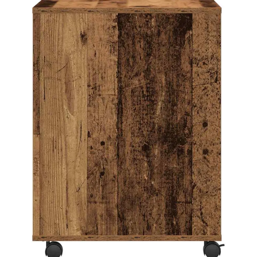 vidaXL Printerstand Oud hout 60 x 50 x 67 cm Bewerkt hout