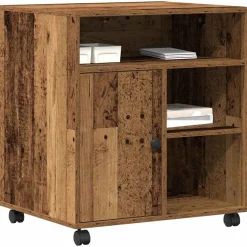vidaXL Printerstand Oud hout 60 x 50 x 67 cm Bewerkt hout