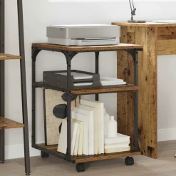 vidaXL Printerstand Oud Hout 43 x 48 x 64 cm Bewerkt hout