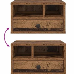 vidaXL Printerstand Oud Hout 40 x 32 x 24 cm Bewerkt hout