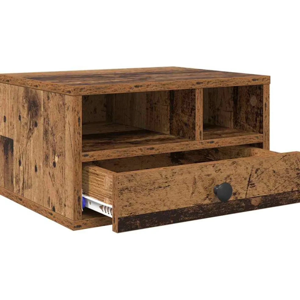 vidaXL Printerstand Oud Hout 40 x 32 x 24 cm Bewerkt hout